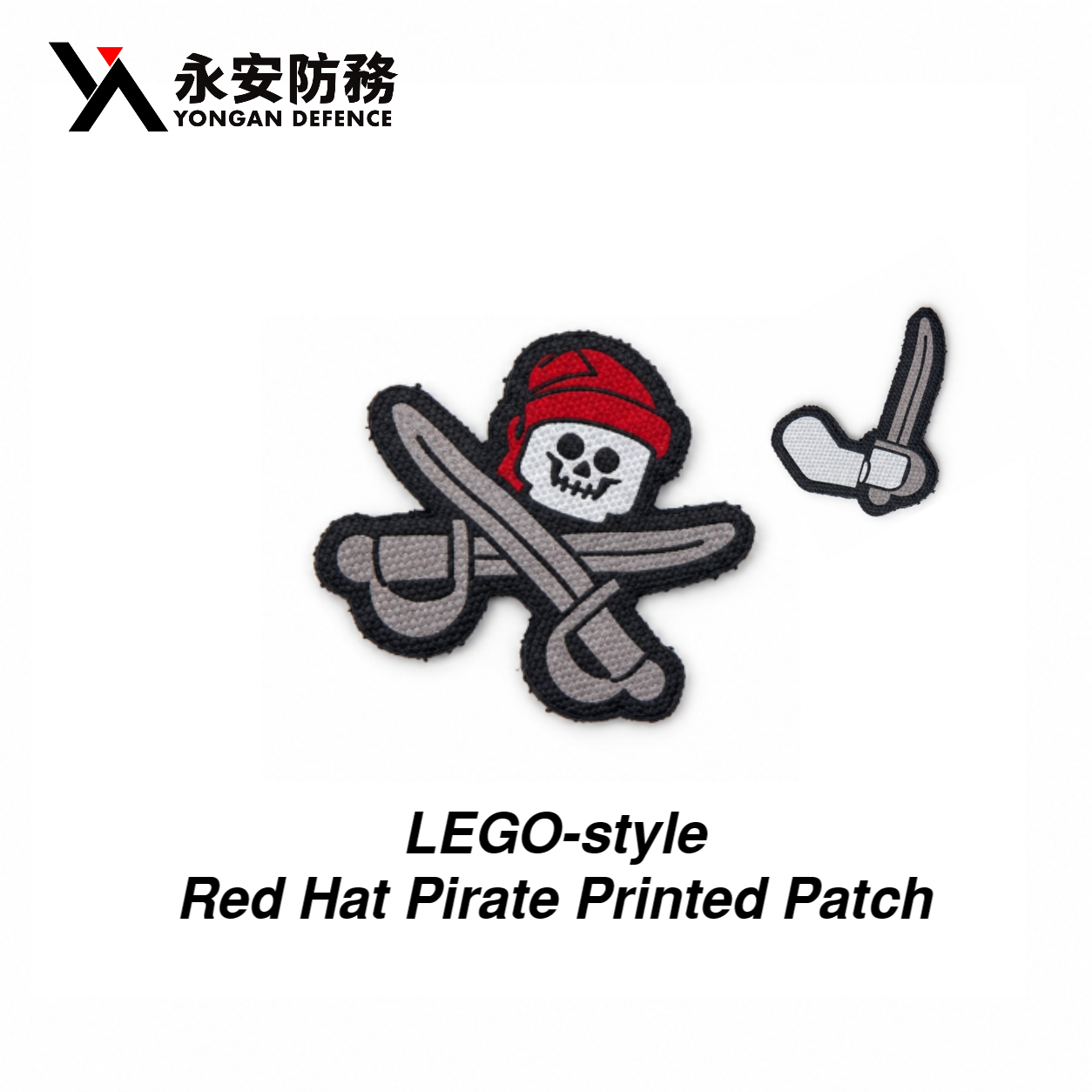 LEGO-style Red Hat Pirate Printed Patch