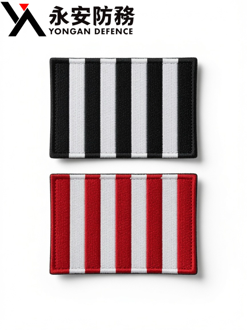 24STS Black and white red and white flag patch